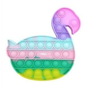 Fidget Toy Swan Bird Push Pop Bubble Rainbow Silicone Sensory